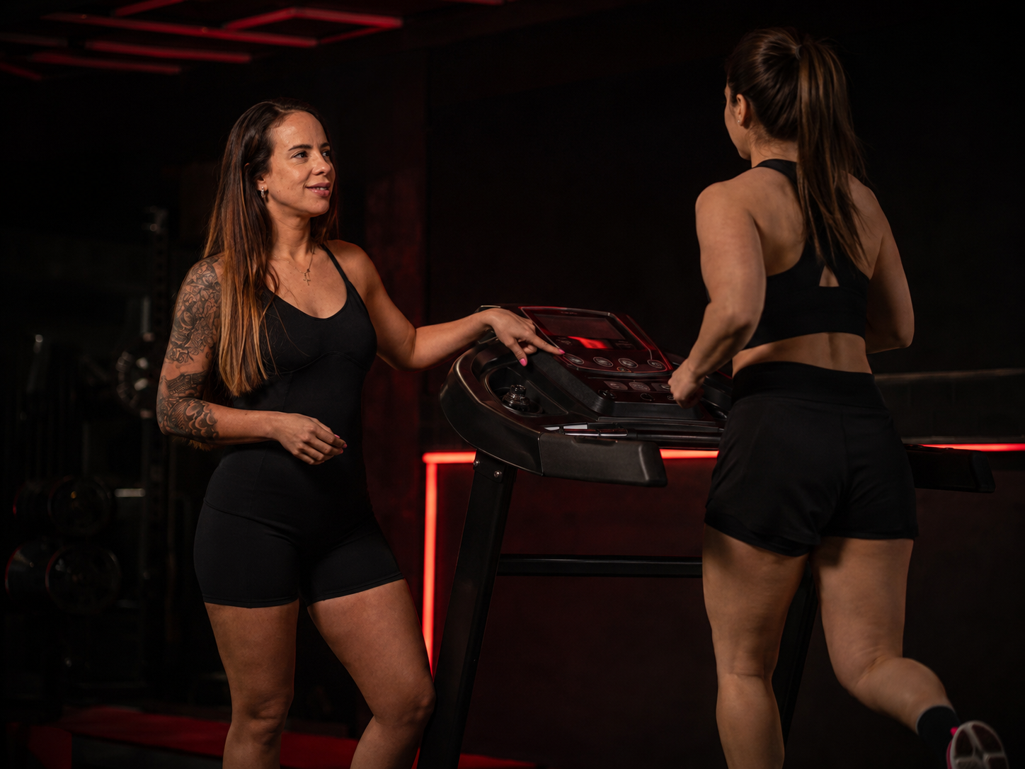 Carol coaching a focused gym session